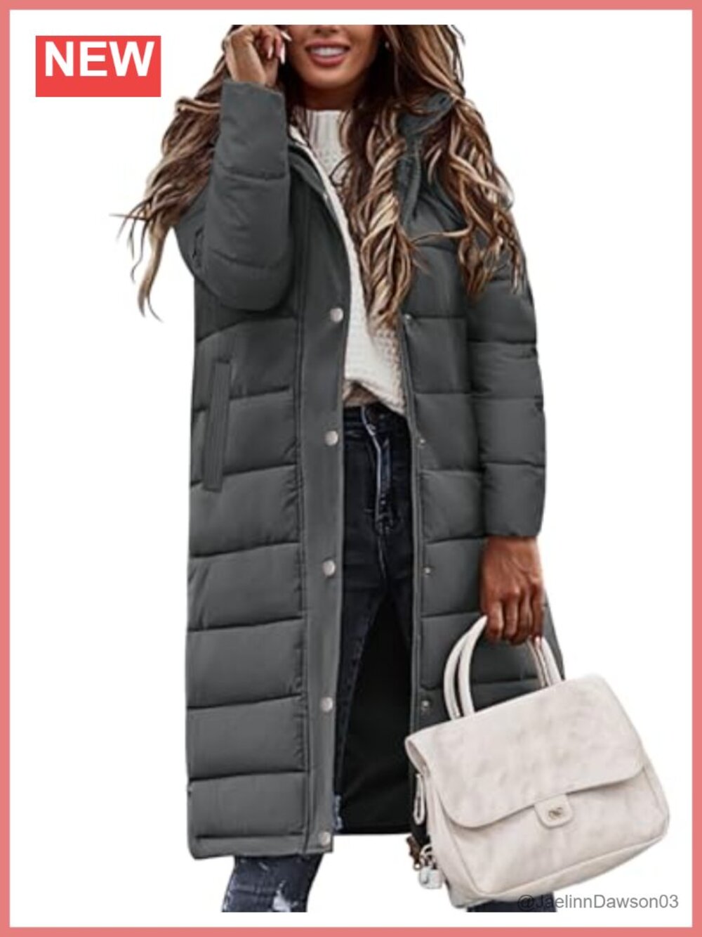 Womens Long Puffer Coat Quilted Winter Jacket Hooded Zip Up Warm